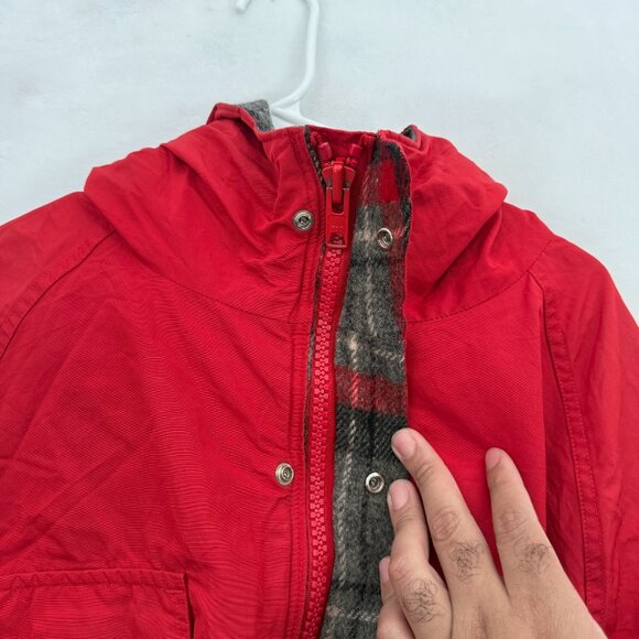 Vintage Woolrich Jacket Mens XL Red Full Zip Parka Chore Windbreaker Wool Line - Picture 7 of 11